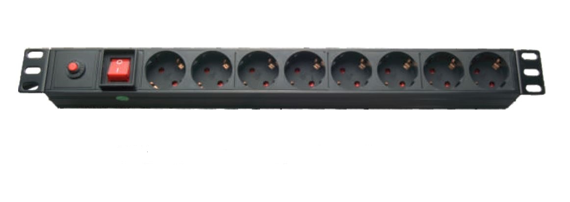 8 ways Germany socket PDU with switch and surge protection 