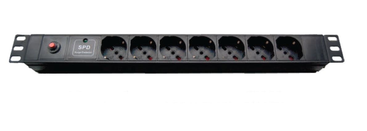 7 ways Italy socket PDU with surge and overload protection