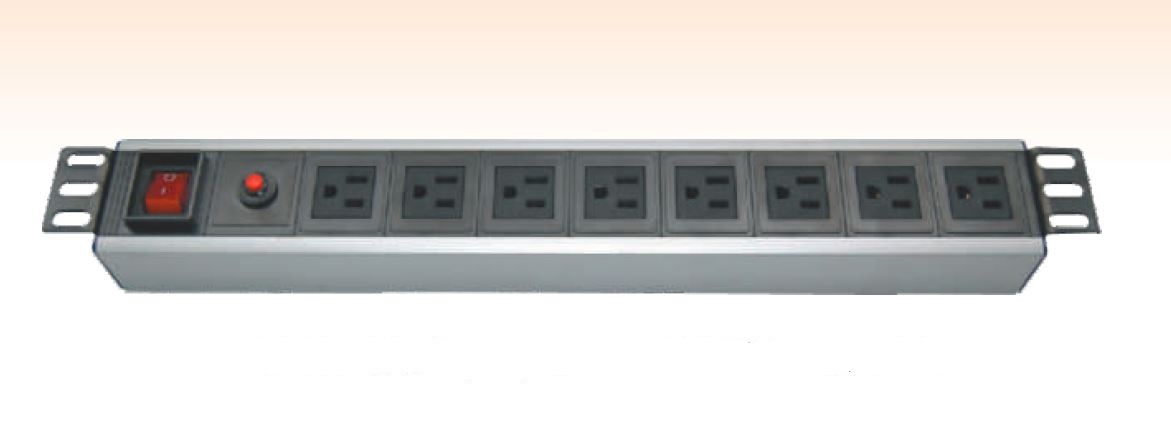 8 ways US socket PDU with switch and overload protection